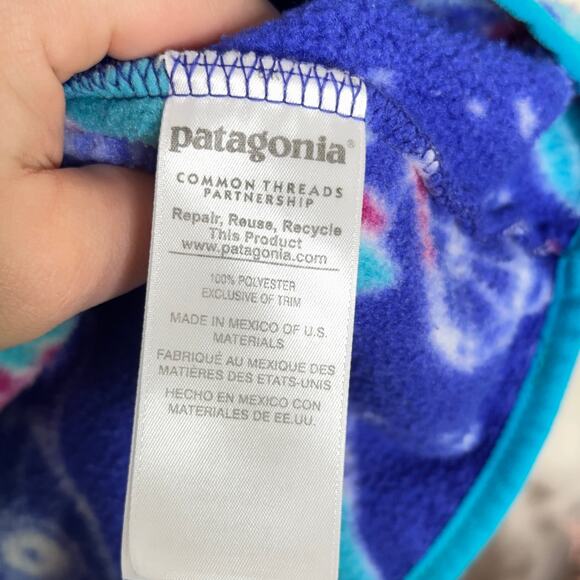 PATAGONIA SYNCHILLA Snap-T Fleece Pullover Harvest Moon Owl Blue Purple {3E29} - Picture 6 of 6